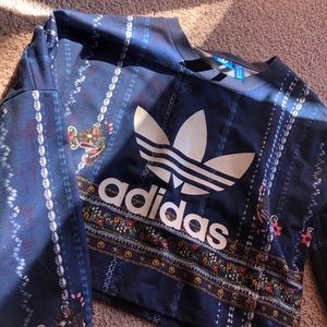 Adidas floral cropped sweater